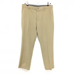 【美品】アディダス パンツ ベージュ 無地 ストレッチ ロゴ黒 メンズ 85 ゴルフウェア adidas