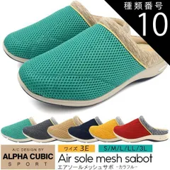種類10:[10]レッド/S（約22.5cm） 送料無料 サンダル アルファキュービック レディース サボサンダル  エアソールメッシュサボ 夏 靴 ぺたんこ 歩きやすい サボ スリッパ つっかけ ALPHACUBIC おしゃれ カジュアル シューズ 楽ちん 