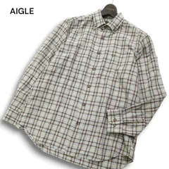 AIGLE エーグル 通年★ ポリ&コットン 長袖 ボタンダウン チェック シャツ Sz.M メンズ アウトドア