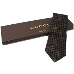 グッチ シルク ネクタイ 中古 Aランク GUCCI メンズ ビジネス 箱付き