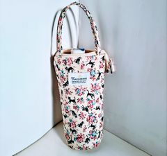 ロング吸水ボトルケース（花＆黒猫）
