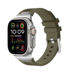 アップルウォッチバンド（Apple Watchバンド）プレミアムリキッドシリコンバンド【シルバーグリーン】42mm/44mm/45mm/46mm/49mm対応 [BELTIES]