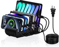 65W USB充電ステーション 8ポート 【Type-c *4 USB-A *4】スマホ充電スタンド「PD 30W+QC3.0急速充電規格」ChrisPow 複数台同時充電 収納スタンド 卓上充電スタンド タイプＣ急速充電器 PSE認証済 (ブラック)