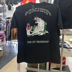 残り1点‼️STEER steer ステア⚫︎半袖　Tシャツ　ぷっくり加工　発泡プリント 　トラ　ブラック　M L XL