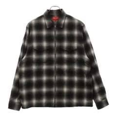 SUPREME (シュプリーム) 22AW Shadow Plaid Flannel Zip Up Shirt シャドウプレイド フランネル ジップアップシャツ ブラックのサムネイル