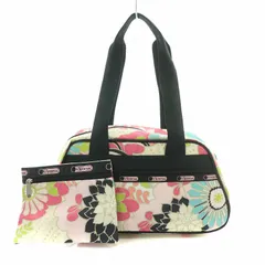 レスポートサック LesportSAC トートバッグ ハンドバッグ 花柄 総柄 ロゴ プリント ポーチつき マルチカラー /BB ■OF