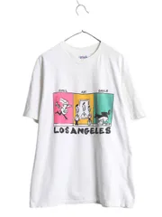 【お得なクーポン配布中!】 80s USA製 アート イラスト プリント Tシャツ メンズ XL / 古着 ヴィンテージ グラフィック シングルステッチ ヘビーウェイト 大きいサイズ