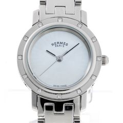 エルメス / HERMES　クリッパー ナクレ　CL4.230　12Pダイヤモンドベゼル　ホワイトシェル　クオーツ 【中古】 商品番号 A-158176