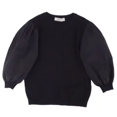 美品 ヴァレンティノ VALENTINO Tシャツ カットソー パフスリーブ 無地 切り替え トップス レディース M ブラックのサムネイル