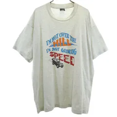 FRUIT OF THE LOOM フルーツオブザルーム 90s USA製 オールド プリント 半袖 Tシャツ XL グレー シングルステッチ メンズ 古着