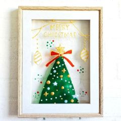 クリスマスツリー ステンドグラス風フレーム - メルカリ