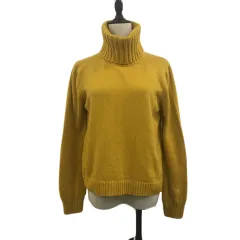 ケーティー キヨコ タカセ  K.T KIYOKO TAKASE セーター ニット プルオーバー タートルネック 無地 カシミヤ 長袖 9 黄 イエロー
