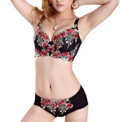 [M*R collection] 下着 脇高ブラ＆ショーツセット レディース かわいい 上下セット インナー ブラック 85AB [ブラック] [AB85]