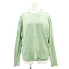 ミラオーウェン Mila Owen 22SS エコベロアンサンブルニットカーディガン 前開き カットソー ノースリーブ 0 緑 グリーン /MF ■OS