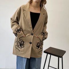 ツイルコード刺繍ジャケット  4color