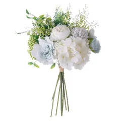 ideamall 造花 インテリア ブーケ 花束 おしゃれ フェイクフラワー ブルー 