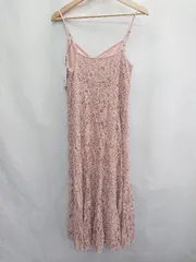 ◇ ⊇ ◎ ●未使用● LILLIAN CARAT レース キャミワンピース モールニット サイズ2 ピンクベージュ系 レディース E  【1504210008096】