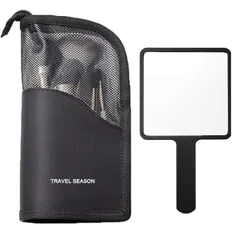 【迅速発送】メイクブラシケース ブラシスタンド 化粧筆 ブラシポーチ ペンケース 大容量 化粧ブラシホルダー ペン立てペンケース 小物入れ 収納ボックス 出張・旅行 収納 メイクアップミラーを無料プレゼント (黒)