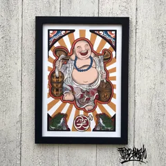 日本画 和額 七福神　縁起　額縁 安川眞慈版画額 『七福神』 N18-495 : Drink&Dream D-Park