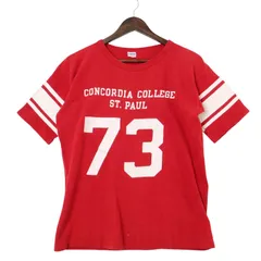 70年代 USA製 Champion チャンピオン Ｔシャツ ヴィンテージ バータグ レッド (メンズ XL) 中古 古着 A4261