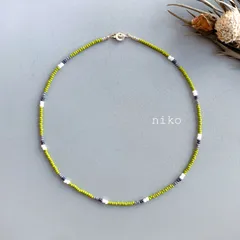 ◆ 359 オリビン グリーン チェコ ビーズ アンティーク ネックレス 38cm ◆　再販 人気 上品 華奢 シンプル チョーカー アクセサリー 抹茶