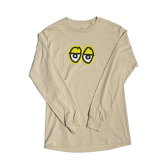 【KROOKED】KROOKED  クルキット  STRAIT EYES  ロングTシャツ ロンT 長袖カットソー  IVORY/アイボリー