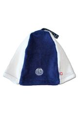 [SAUNA REPUBLIC] 【サウナリパブリック】今治タオル認定 サウナハット カールストラップタイプ ネイビー×ホワイト 日本製 大きい 速乾 サウナキャップ