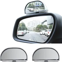 ドナリー 互換品 補助ミラー サイドミラー 車用 汎用 左右2個セット 後方確認 死角解消ミラー 角度調整可能(シルバー)