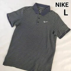 NIKE　ナイキ　メンズ　半袖　ポロシャツ　ボーダー　紺　緑　白　ゴルフ　L