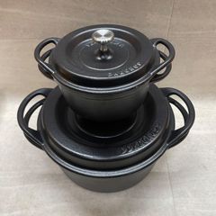 バーミキュラ オーブンポットラウンド 両手鍋 14cm22cmセット ブラック