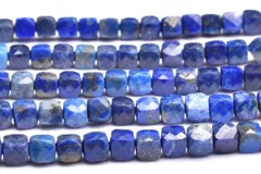 ラピスラズリ 4mm キューブカット １連（約３８ｃｍ） パワーストーン 天然石 _RG427