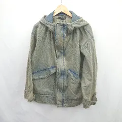 ◇ ⊇ CLAL クレイル コットン100％ 長袖 ミリタリーデザインマウンテンパーカー サイズM ブルー系 メンズ E  【1507080005691】