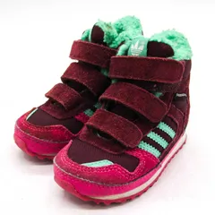 アディダス スニーカー ハイカット ZX Winter CF IM17951  シューズ 靴 キッズ 女の子用 12サイズ ワインレッド adidas 【中古】
