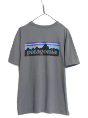 【お得なクーポン配布中!】 17年製 パタゴニア 両面 プリント 半袖 Tシャツ メンズ L / 古着 Patagonia アウトドア フィッツロイ P6 ボックスロゴ バックプリント 灰