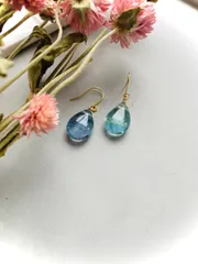 フローライト　プレーンドロップ　フックピアス(A)