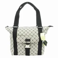 ローレンラルフローレン LAUREN RALPH LAUREN ハンドバッグ トート ロゴ 総柄 ナイロン ベージュ 黒 ブラック /GV ■GY99