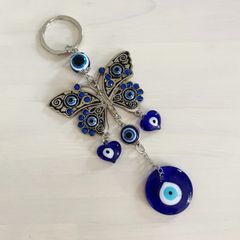 ナザールボンジュウ 邪眼 トルコ魔除け｜イーヴィルアイ 厄除け お守り 蝶デザイン 青い目 NB001