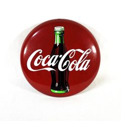 90s Coca Cola Round Tin Sign　コカコーラ　ブリキ看板　90年代　アンティーク　ヴィンテージ　アメトイ