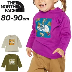 送料無料 ノースフェイス ベビーウェア 長袖 Tシャツ 80cm 90cm 子供服 THE NORTH FACE ロゴ プリントT ベビー服 ロンT トップス アウトドア カジュアルウエア 男の子 女の子 赤ちゃん 幼児 カットソー オーガニックコットン ブラ