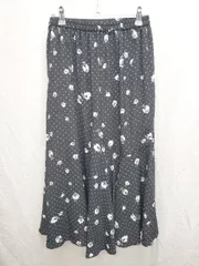 ◇ ⊂ AMERICAN HOLIC 花柄　ドット ロング マーメイド スカート サイズM ブラック　マルチ レディース P  【1408200035683】