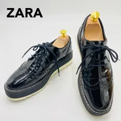 ZARA ドレスシューズ 厚底 38 エナメル オックスフォードシューズ ザラ レディース hws02026