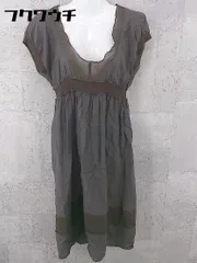 ◇ Munich ミューニック 切り替え 半袖 膝下丈 ワンピース ブラウン レディース 【中古】 【1002801339180】のサムネイル