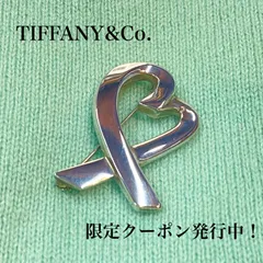 美品TIFFANYティファニー SVxK18コンビ ハートウィズボウ ピンバッチ