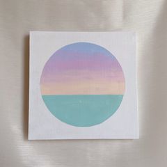 優しい海✴︎絵画　アクリル画　アート　淡い　儚い　原画　パステルカラー　綺麗　波　可愛い　手書き　一点物　パネル　空