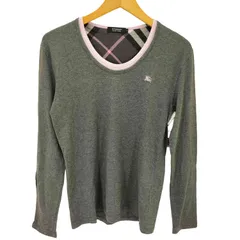 バーバリーブラックレーベル BURBERRY BLACK LABEL ホース刺繍 Uネック L/S カットソー Y2K レディース  2