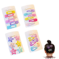 在庫処分　nalaina パッチンピン ヘアクリップ 【24個セット】ヘアピン パッチン留め 少女 女の子 キッズヘアクリップ カラーピン アレンジピン 前髪 髪留め 5*3cm