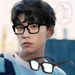 極太フレーム 黒縁 スクエア 伊達メガネ サングラス 黒×クリア ブラック 男女兼用 四角 かっちり スーツ ファッショングラス ウエリントン メンズ レディース ユニセックスOK 花粉症対策にも