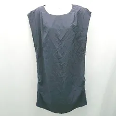 ◇ YECCA VECCA ノースリーブ シンプル 上品 大人っぽい 無地 - 膝丈 ワンピース サイズF ネイビー レディース E  【1307260038361】