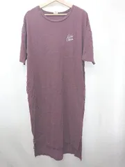 ◇ ⊂ Champion チャンピオン バックロゴプリント 半袖 膝下丈 ワンピース サイズF ボルドー系 レディース E  【1507100016034】
