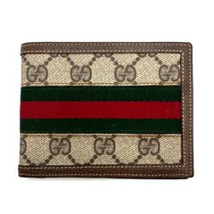 【極美品】GUCCI　グッチ　GGキャンバス　2つ折り財布　ビンテージ　お札入れ財布　メンズ　レディース